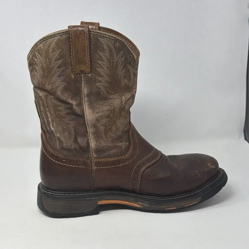 Ariat WorkHog Pull On Work Boots Men’s 8.5 EE Wide Brown Soft Toe 10008633